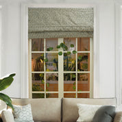 Pure Linen Block Print Blackout Window Blind-Heart Wine