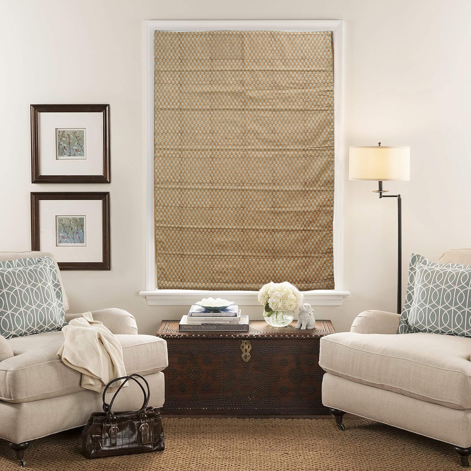 Pure Linen Floral Window Shade-Tarangini