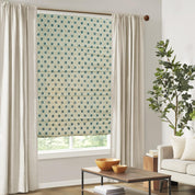 Pure Linen Block Print Roman Shade -Raajbhog