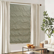 Pure Linen Block Print Blackout Window Blind-Heart Wine