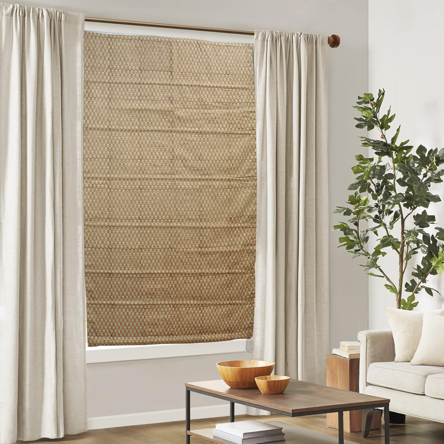 Pure Linen Floral Window Shade-Tarangini