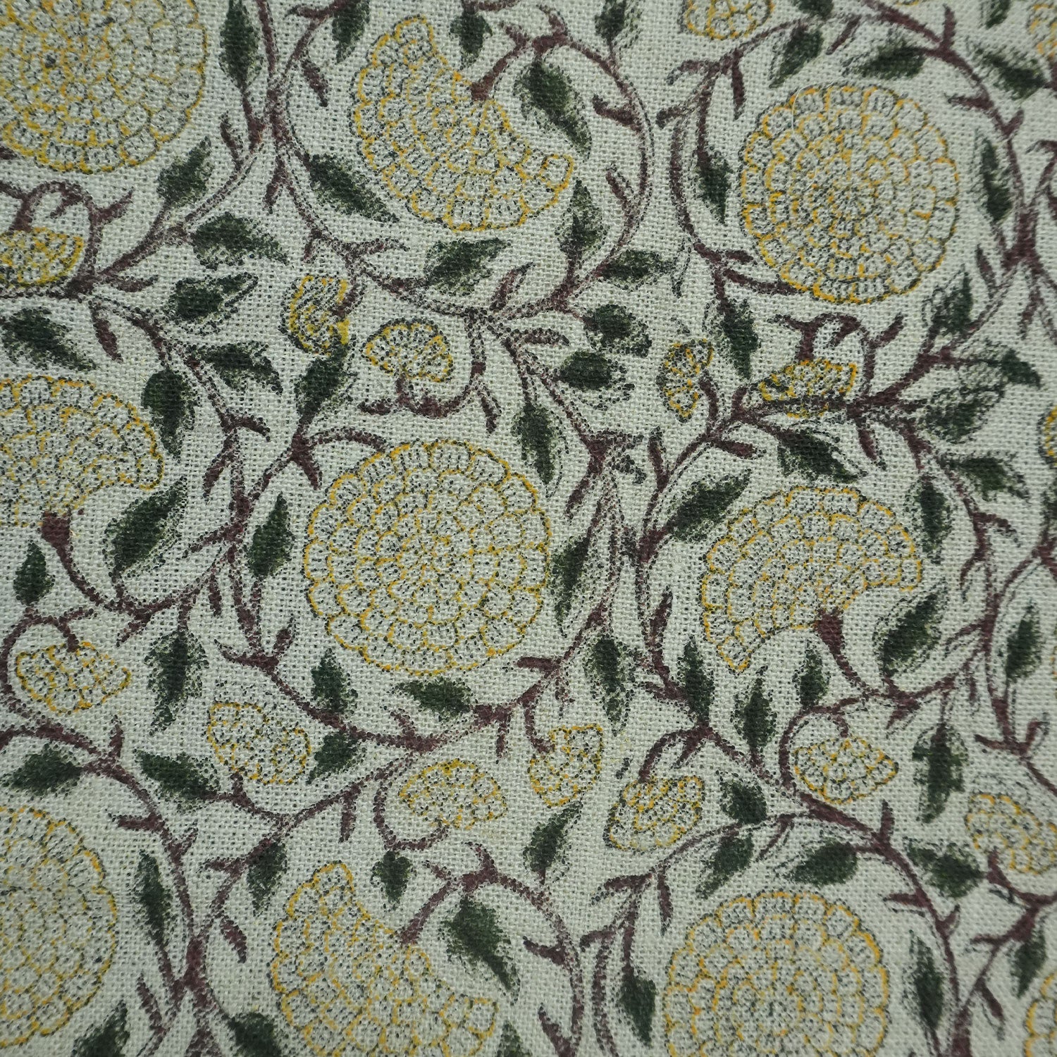 Thick Linen Block Print Roman Shade-KARWACHAUTH