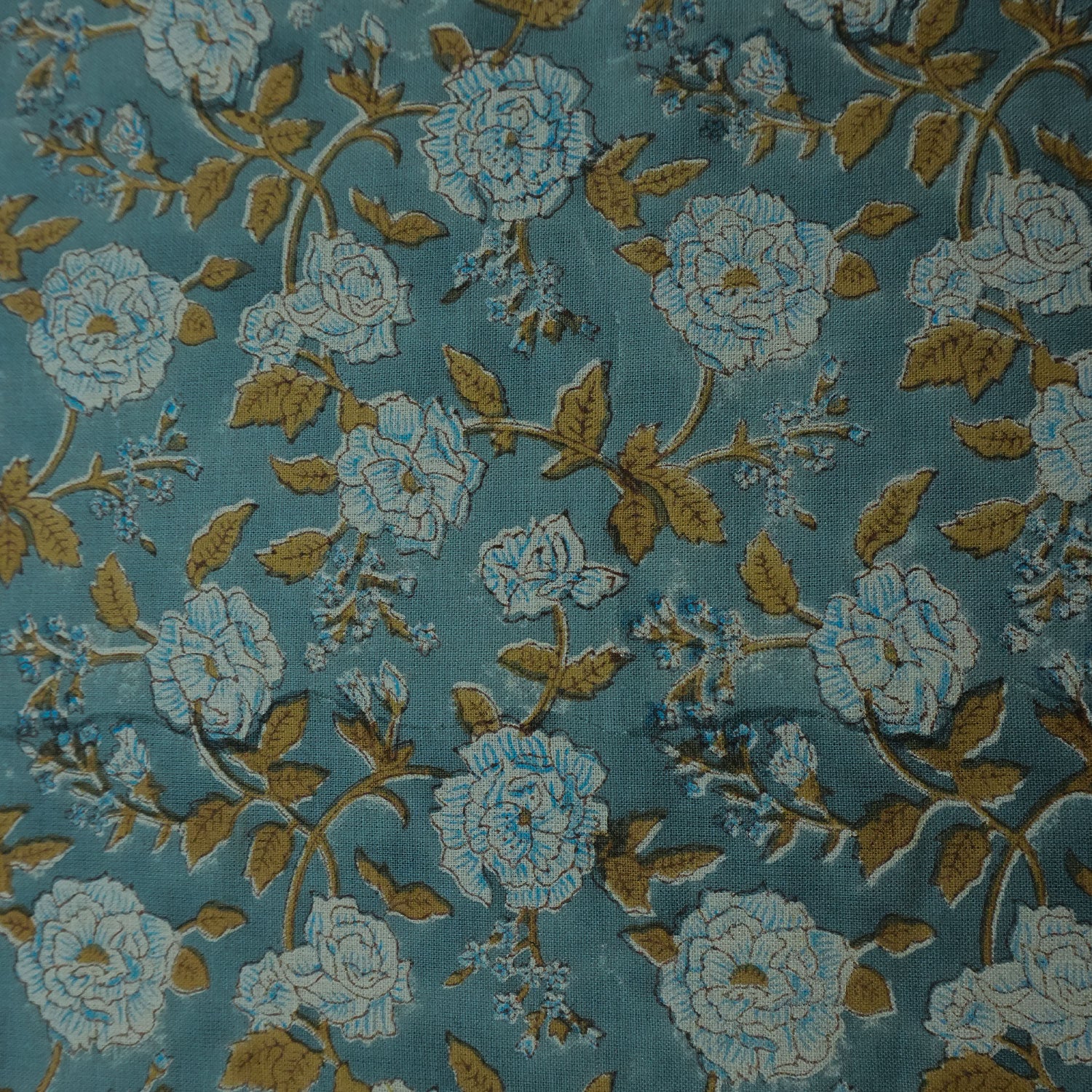 Pure Linen Block Print Roman Shade -Rameshwaram