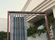 Pure White Linen Artisanal Block Print Curtain-Superstar