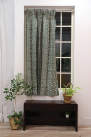 Pure Linen Block Print Window Curtains-Himachal