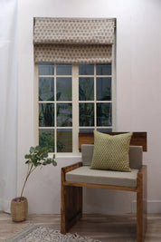 Pure Linen Block Print Roman Shade -Kohinoor