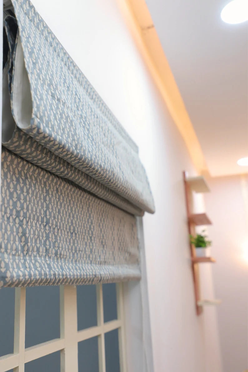 Thick Cotton Elegant Block Print Blinds-Haryali