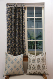 Pure Linen Premium Block Print Curtain-Rameshwaram