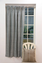 Pure Linen Decorative Block Print Curtain-Hariyali