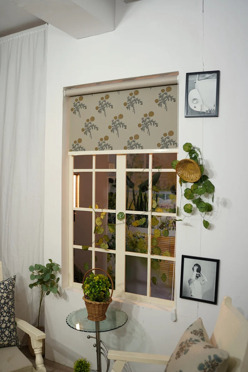 Block Print Blinds For Living Decor -Gulab