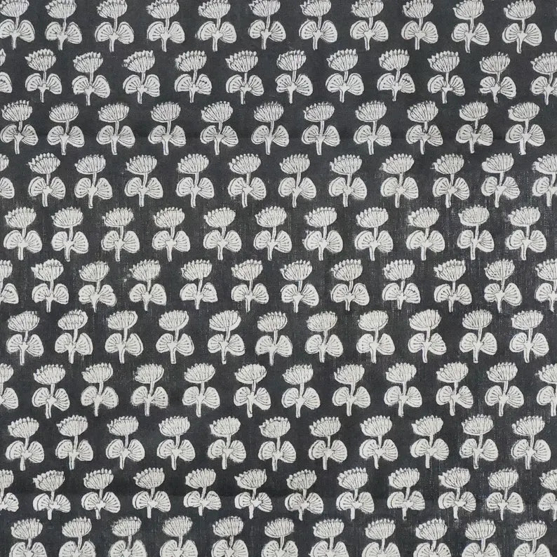 Pure Linen Block Print Roman Shade- DAMARU