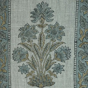 Pure Linen Block Print Roman Shade- MORPANKH BORDER