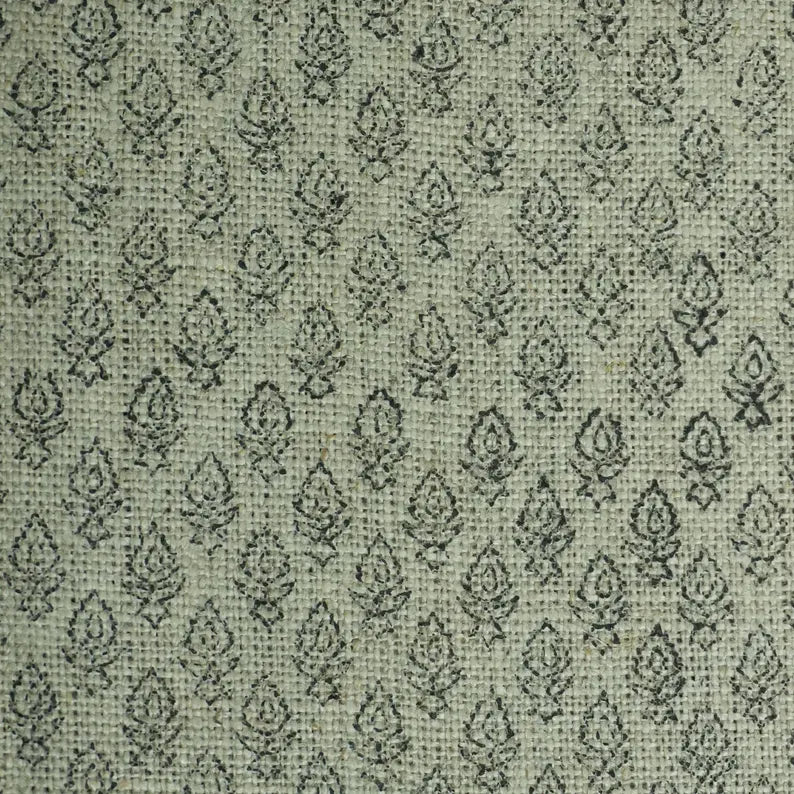 Thick Linen Block Print Roman Shade -  EVERBEE