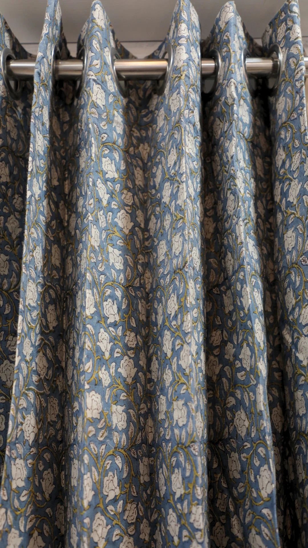 Pure Linen Exquisite Block Print Curtain-Amritvela