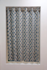 Off-White linen Modern Block Print Curtains-Pushp samhita