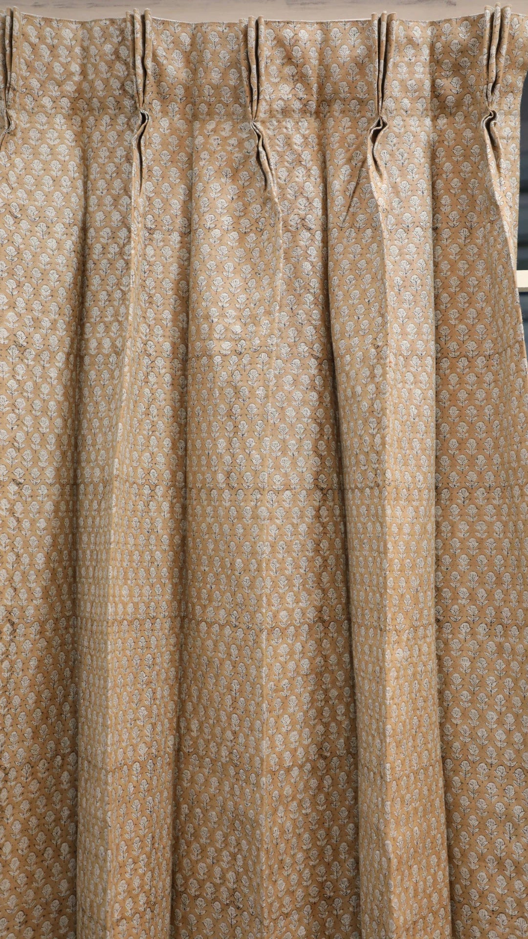 Pure Linen Block Print Curtain -Tarangini