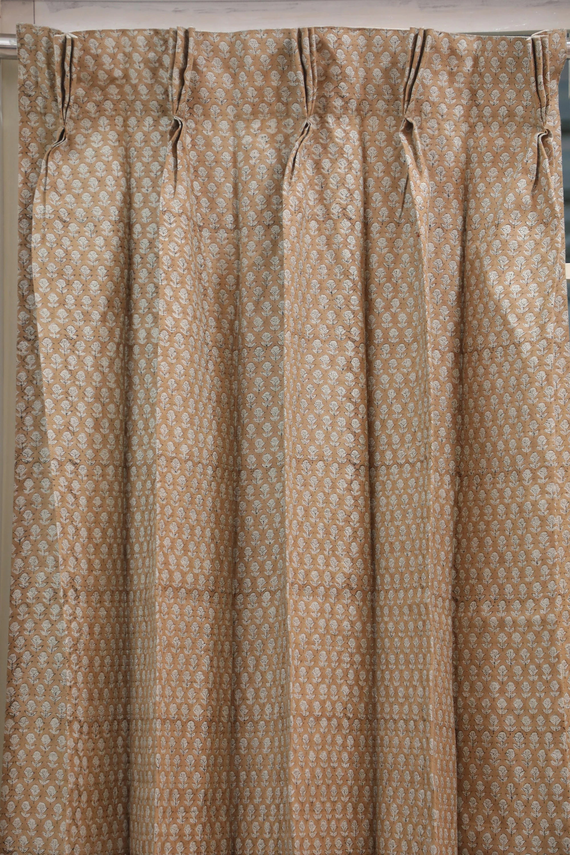 Pure Linen Block Print Curtain -Tarangini