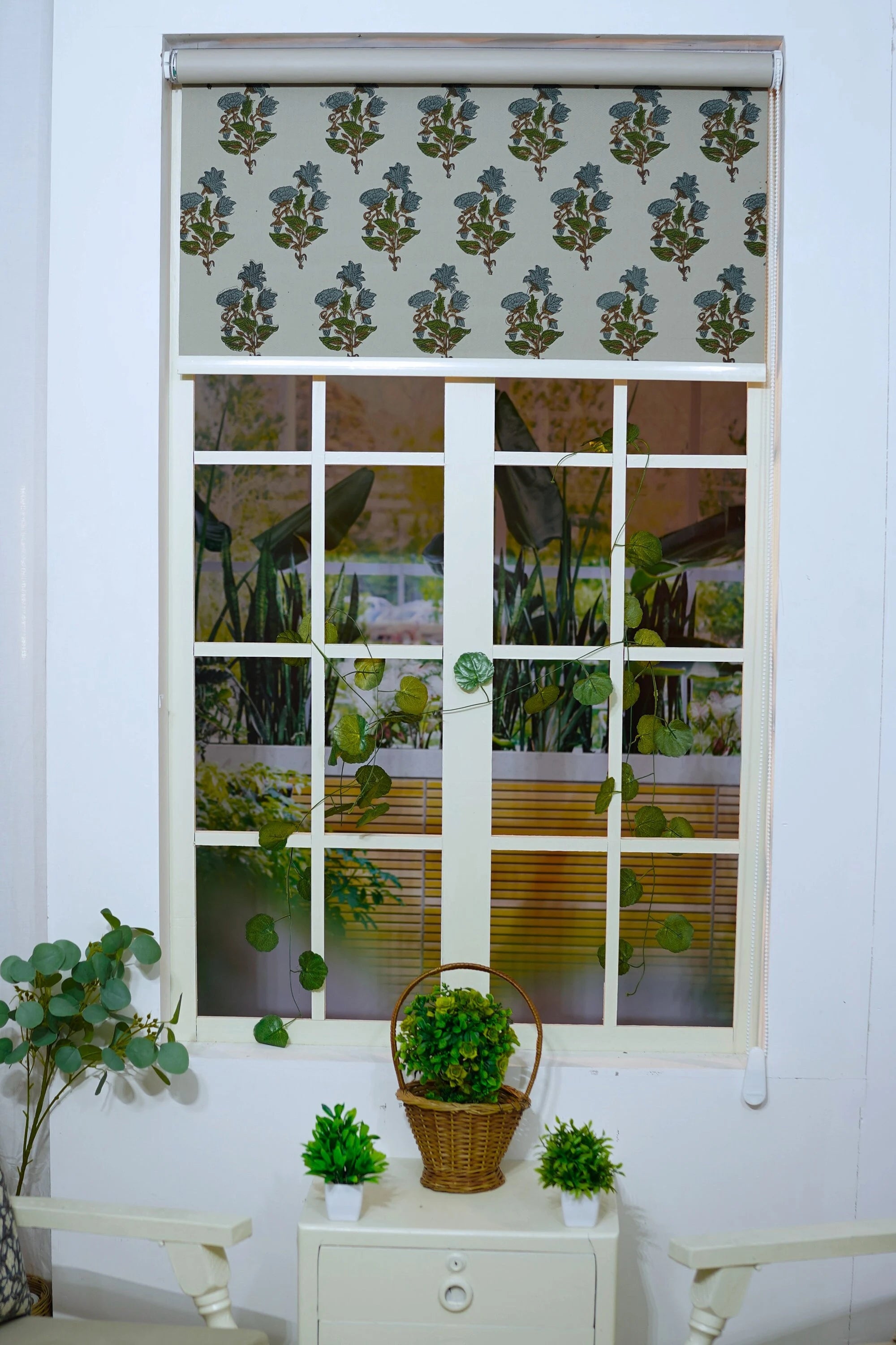 Block Print Roller Shade For Room -Abhishek