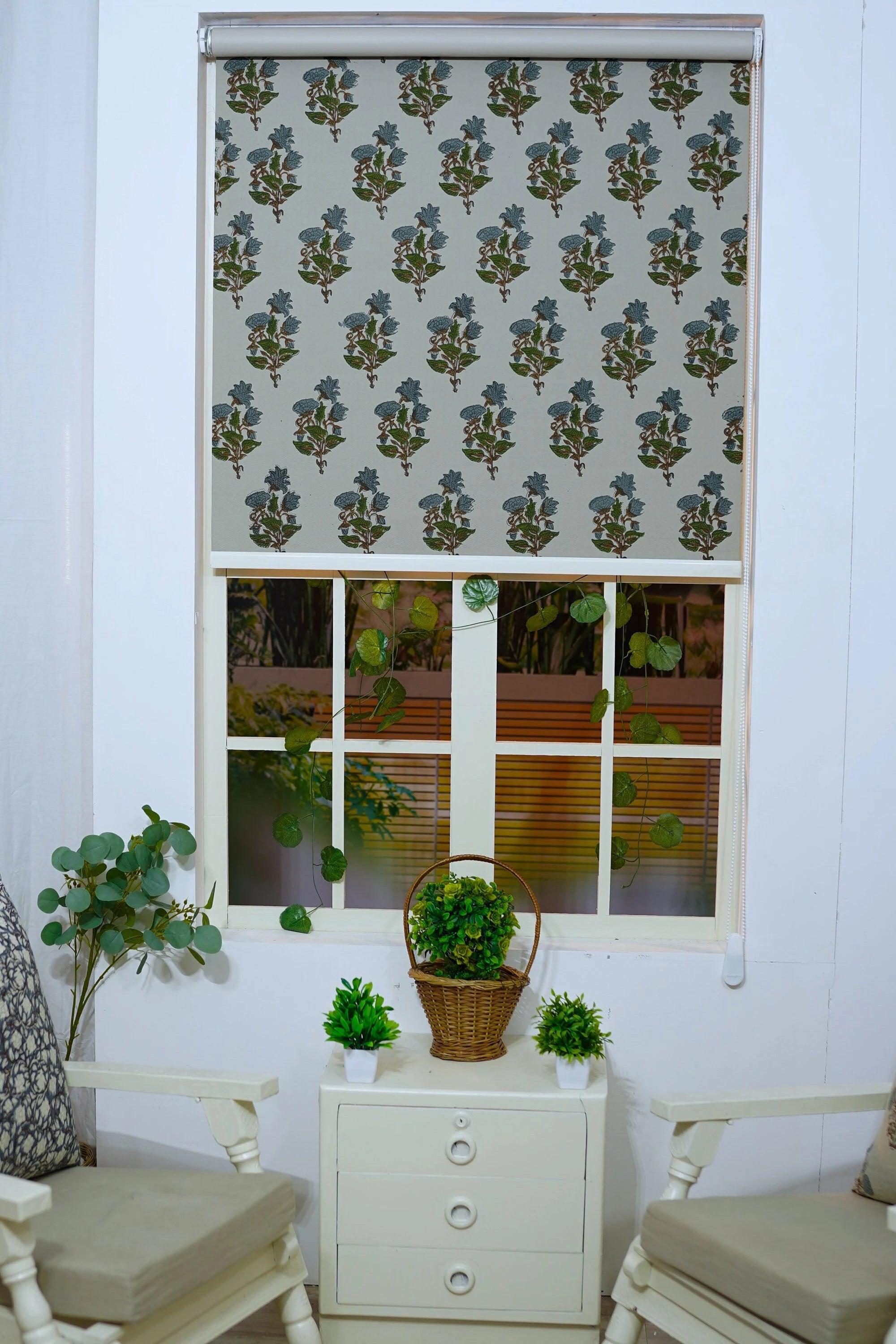 Block Print Roller Shade For Room -Abhishek