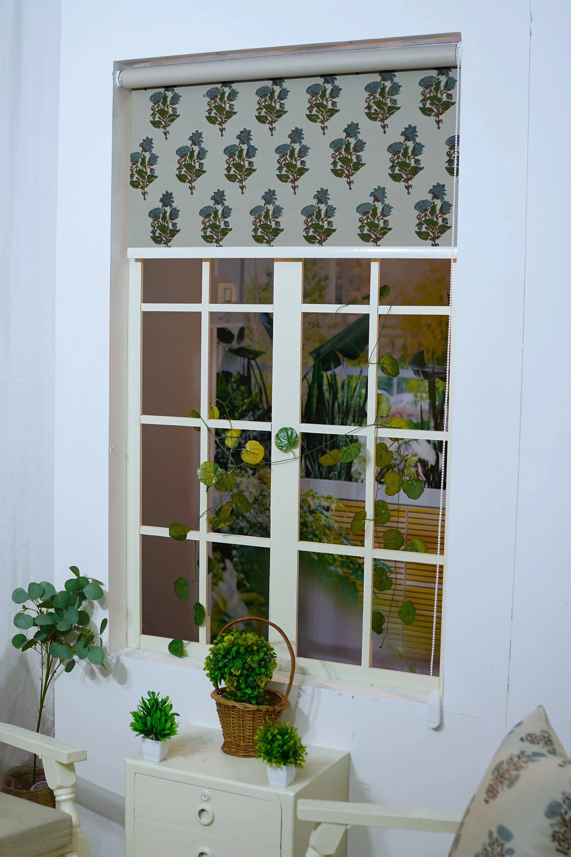 Block Print Roller Shade For Room -Abhishek